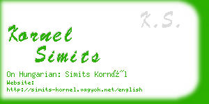 kornel simits business card